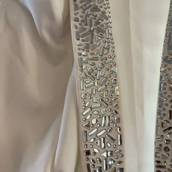 Fashion Nova White Pantsuit w/ Silver (crushed mirror look) XL - Picture 7 of 14